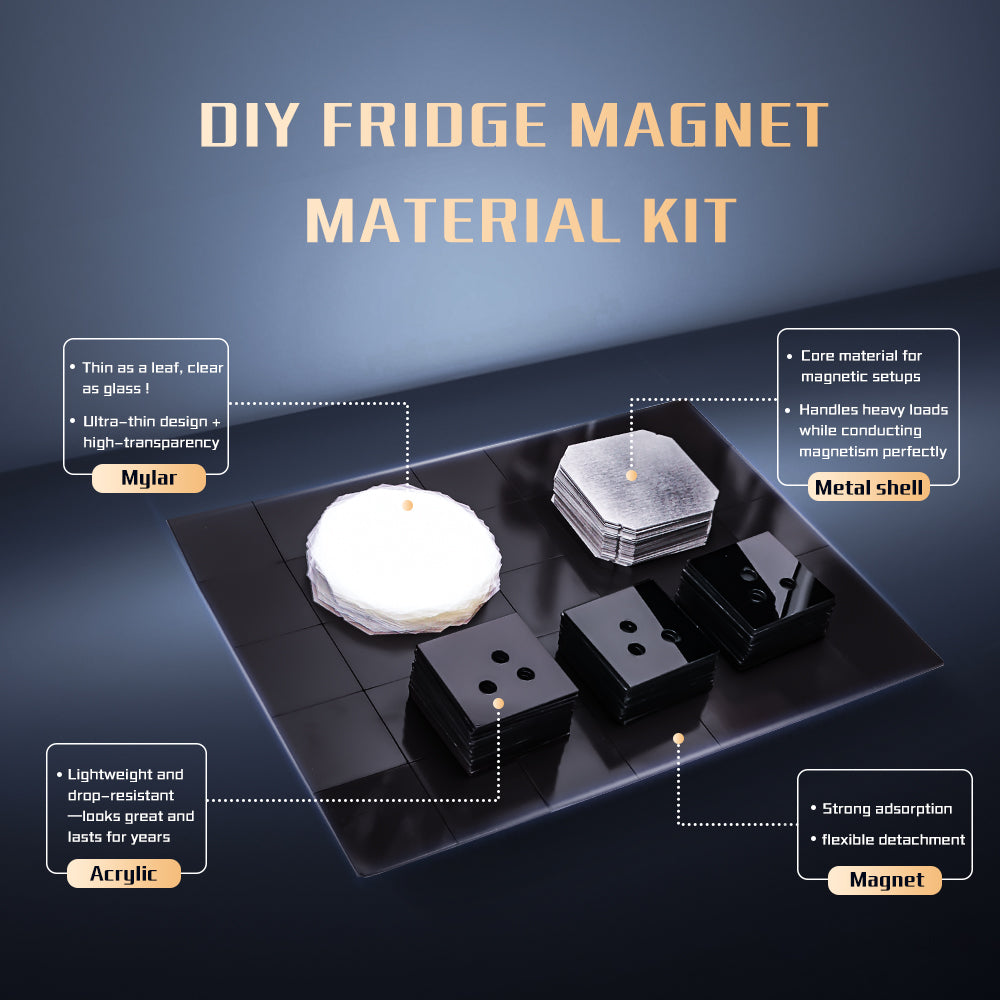 1,000 sets of 50*50mm acrylic series fridge magnet consumables